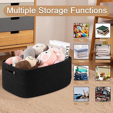 Woven Rope Storage Basket Organizer Bins Gift Basket