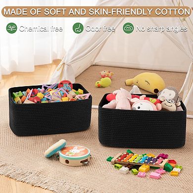 Woven Rope Storage Basket Organizer Bins Gift Basket