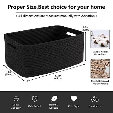 Woven Rope Storage Basket Organizer Bins Gift Basket