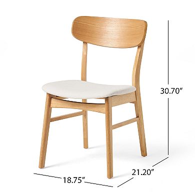 Pnronnc Solid Rubberwood Dining Chairs with Open Back Accent Chairs 2pcs Side Chairs Diner Chairs