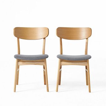 Pnronnc Solid Rubberwood Dining Chairs with Open Back Accent Chairs 2 pc Side Chairs Diner Chairs