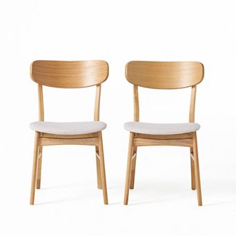 Pnronnc Solid Rubberwood Dining Chairs with Open Back Accent Chairs 2 pc Side Chairs Diner Chairs