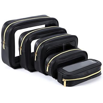 Clear Travel Toiletry Bags Cosmetics Toiletries Organizer 5 pc