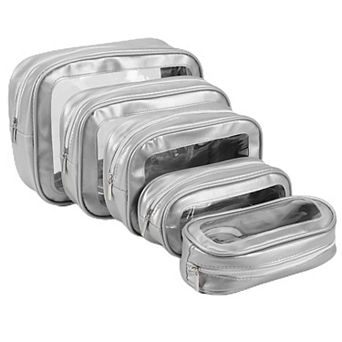 Clear Travel Toiletry Bags Cosmetics Toiletries Organizer 5 pc