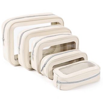 Clear Travel Toiletry Bags Cosmetics Toiletries Organizer 5 pc