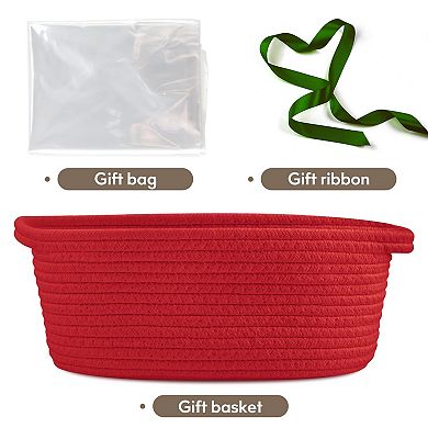 Woven Basket Gift Storage Rope Handles