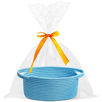 Woven Basket Gift Storage Rope Handles