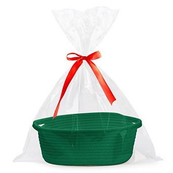 Woven Basket Gift Storage Rope Handles