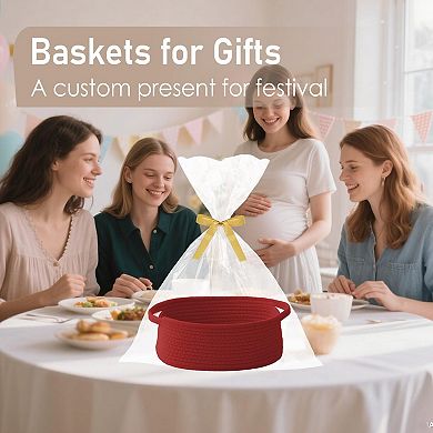 Woven Rope Storage Basket with Handles