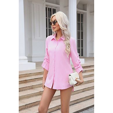 Women's Business Casual Shirts Button down Long Sleeve Formal Work Tops
