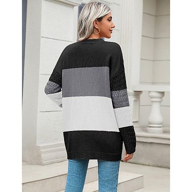 Zeagoo Women's Chunky Cable Knit Cardigans Button Down Open Front Outerwear with Pockets