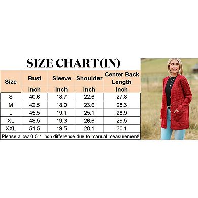 Zeagoo Women's Chunky Cable Knit Cardigans Button Down Open Front Outerwear with Pockets