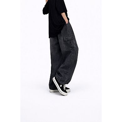 Relaxed Fit Denim Cargo Pants
