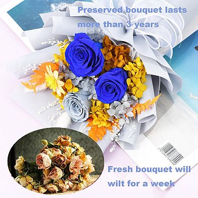 Preserved Blue Rose Bouquet Gift