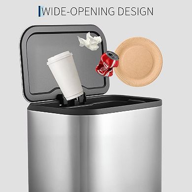 ANIXOL Stainless Steel Trash Can with Soft Close Lid ，Foot Pedal