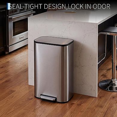 ANIXOL Stainless Steel Trash Can with Soft Close Lid ，Foot Pedal