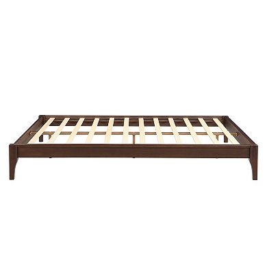 Pnronnc Solid Dry Bamboo Wood Open Bed Modern Platform Bed Frame with Wood Slat Support