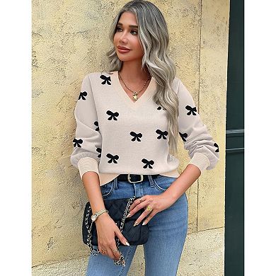 Zeagoo Women's Long Sleeve Lightweight V-Neck Soft Basic Knit Crop Sweater Tops