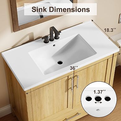 ANIXOL Bathroom Vanity with Sink and Storage Cabinet