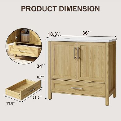 ANIXOL Bathroom Vanity with Sink and Storage Cabinet
