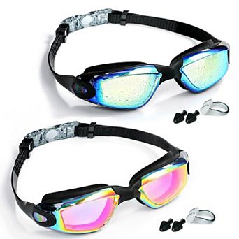 2 Pack Swim Goggles Anti Fog No Leaking Adult Women Men