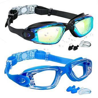 2 Pack Swim Goggles Anti Fog No Leaking Adult Women Men
