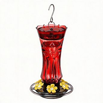 18Oz 6 ports Hummingbird Feeder Outdoor Hanging With Bee Guard Ports Ant Moat