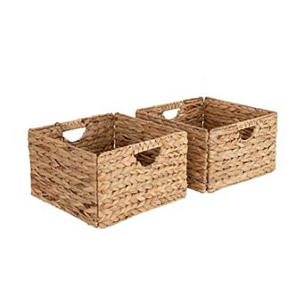 2-Pack Water Hyacinth Laundry Basket With Handles Gift Basket