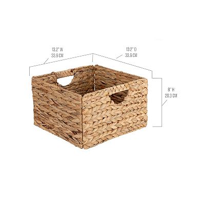 2-Pack Water Hyacinth Laundry Basket With Handles Gift Basket