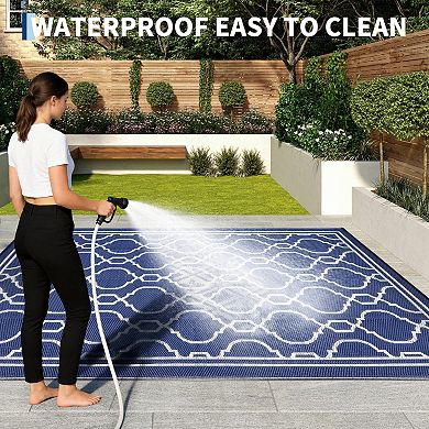 Reversible Waterproof Outdoor Rug Foldable Plastic Straw Mat for Patio, Balcony, Deck, Camping, RV