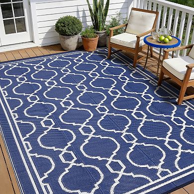Reversible Waterproof Outdoor Rug Foldable Plastic Straw Mat for Patio, Balcony, Deck, Camping, RV