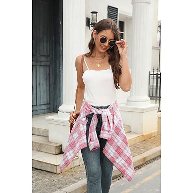 Plaid Shirt for Women Oversized Long Sleeve Button Down Top
