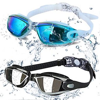 2 pc Swim Goggles Professional Anti Fog UV Protection Wide View