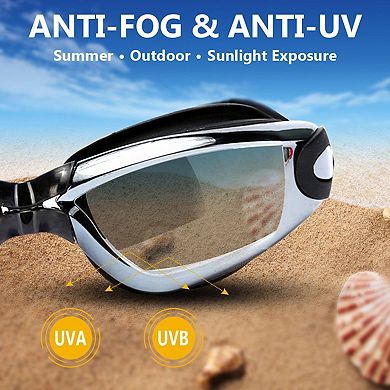 2pc Swim Goggles Professional Anti Fog UV Protection Wide View