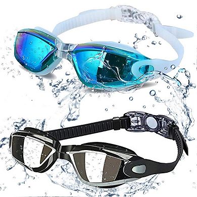 2pc Swim Goggles Professional Anti Fog UV Protection Wide View