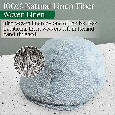 Irish Linen Newsboy Hat Flat Cap Men's Lightweight Small
