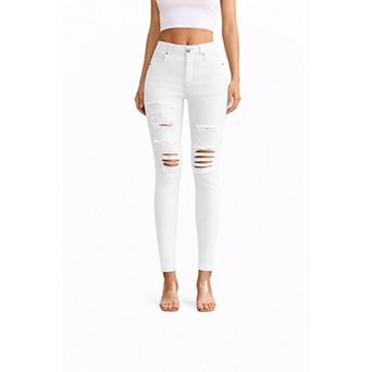 Slim Fit Distressed Jeans Women