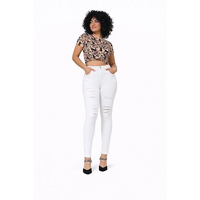 Slim Fit Distressed Jeans Women