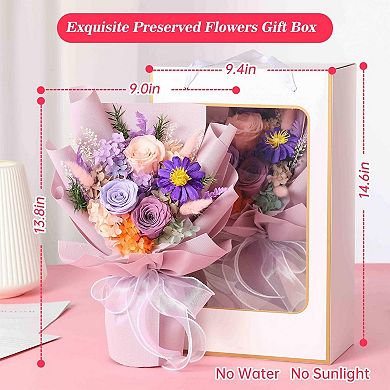 Preserved Purple Rose Bouquet Gift