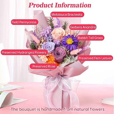 Preserved Purple Rose Bouquet Gift