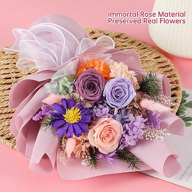 Preserved Purple Rose Bouquet Gift