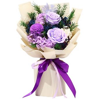Preserved Purple Rose Bouquet Gift