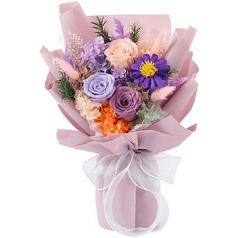 Preserved Purple Rose Bouquet Gift