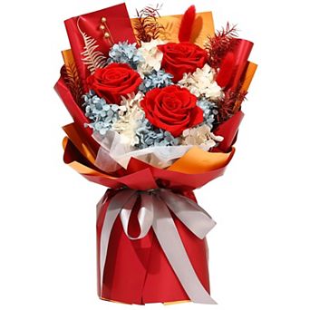 Preserved Purple Rose Bouquet Gift
