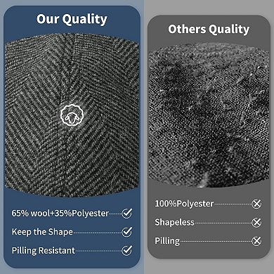 Men's Newsboy Flat Driving Winter Cap