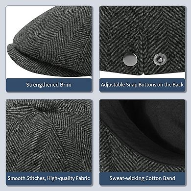 Men's Newsboy Flat Driving Winter Cap