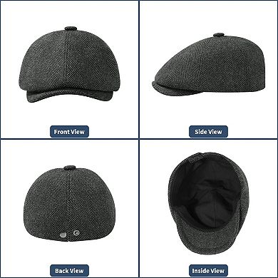 Men's Newsboy Flat Driving Winter Cap