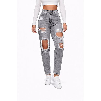 Ripped Straight Fit Jeans Women