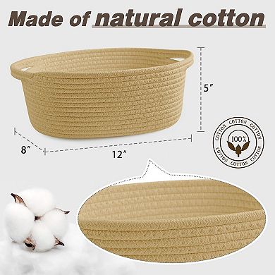 Woven Basket Gift Storage Rope Handles