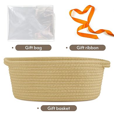 Woven Basket Gift Storage Rope Handles